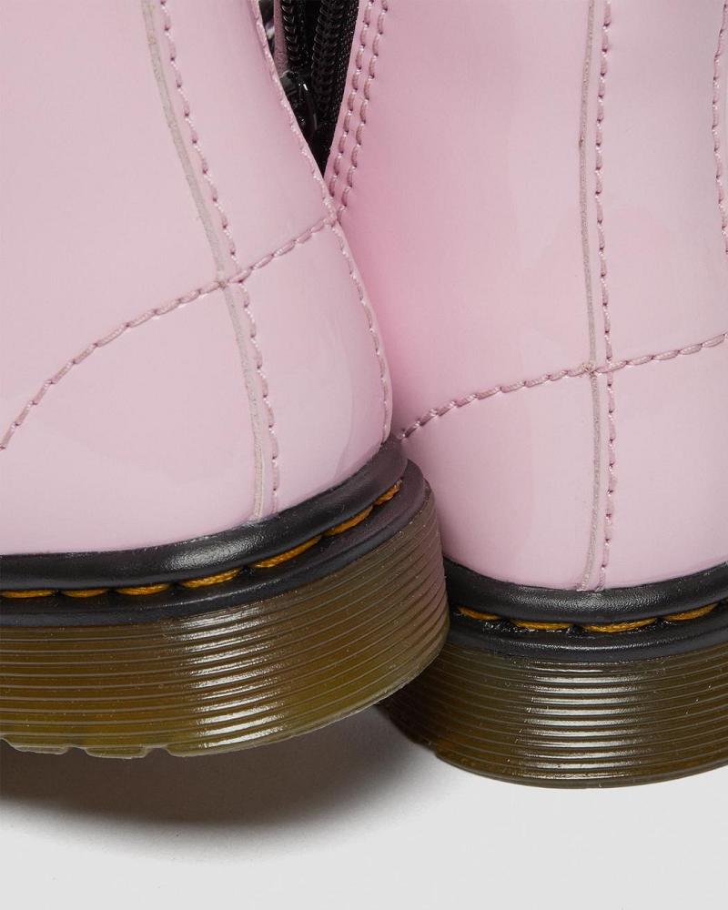 Dr Martens Toddler 1460 Lak Læder Snørestøvler Børn Lyserød | DK 701FDN